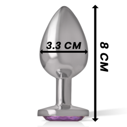 Intense - Plug Anal En Métal Aluminium Avec Cristal Violet Taille M